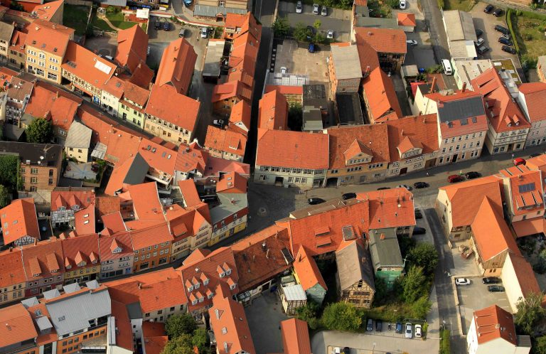 MÜHLHAUSEN, 29.08.2013, Blick auf die Klosterstrasse, Röblingstrasse und Görmarstrasse Foto: Karina Hessland