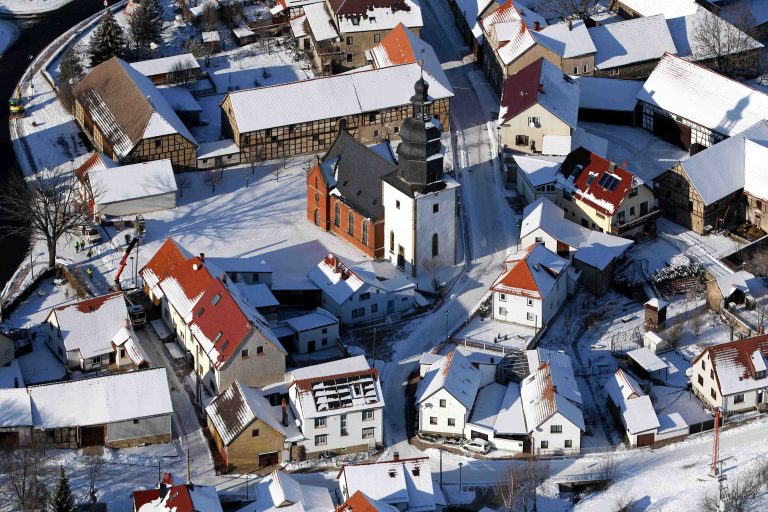 BÖSLEBEN, 19.01.16, Blick auf die Kirche / Dorfkirche Foto: Karina Hessland