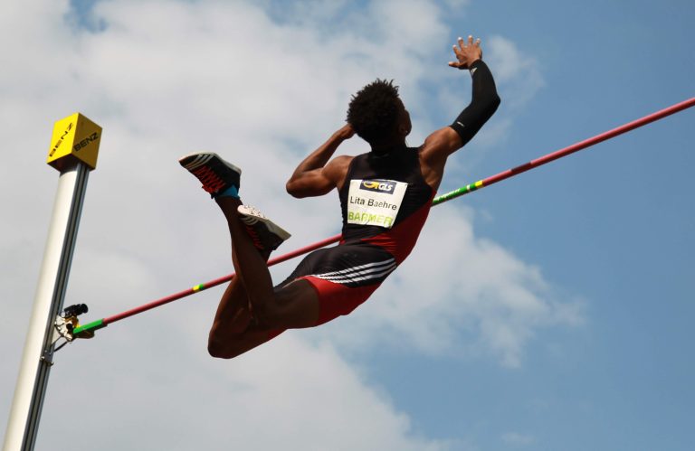 09.07.17 , Erfurt, Steigerwaldstadion, Multifunktionsarena, GER, 117. Deutsche Leichtathletik  Meisterschaften im Bild: Bo Kanda Lita Baehre gewinnt den Stabhochsprung Foto: Karina Hessland-Wissel